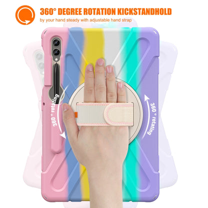 For Samsung Galaxy Tab S9+ / S8+ Rotary Handle Grab TPU + PC Tablet Case(Colorful Pink) - Galaxy Tab S9+ Cases by buy2fix | Online Shopping UK | buy2fix