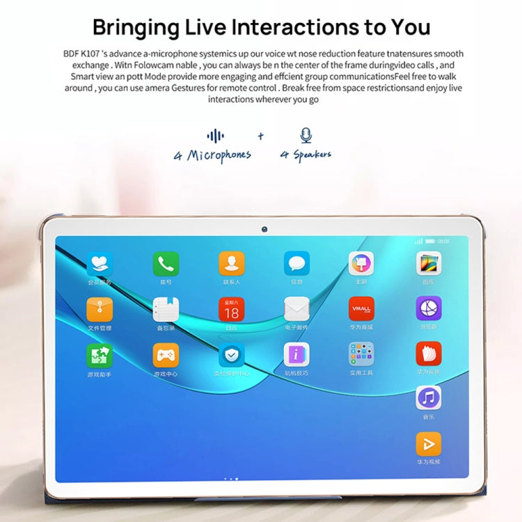 BDF K107 3G Phone Call Tablet PC 10.1 inch, 4GB+64GB, Android 10 MT8321 Quad Core, Support Dual SIM, EU Plug(Black) - BDF by BDF | Online Shopping UK | buy2fix