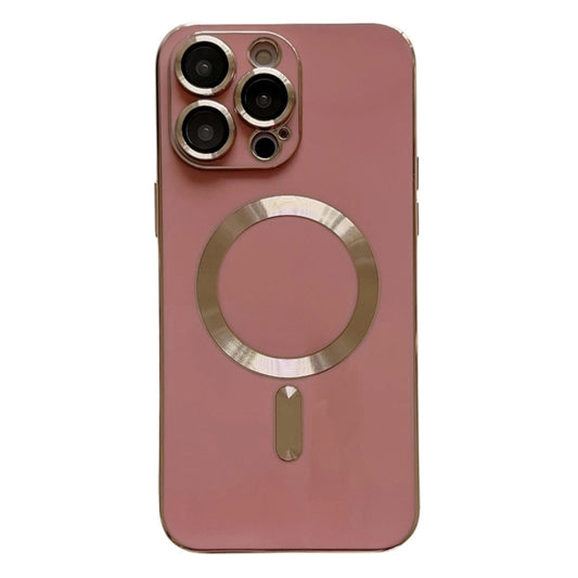 For iPhone 14 Pro Max Magsafe Plating TPU Phone Case with Lens Film(Rose Red) - iPhone 14 Pro Max Cases by buy2fix | Online Shopping UK | buy2fix