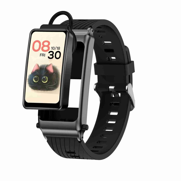 K80 1.57 inch Silicone Band IP67 Earphone Detachable Smart Watch Support Bluetooth Call(Black) - Smart Watches by buy2fix | Online Shopping UK | buy2fix