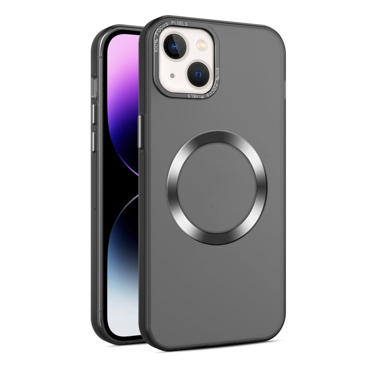 For iPhone 14 Plus CD Texture MagSafe Frosted Translucent Phone Case(Black) - iPhone 14 Plus Cases by buy2fix | Online Shopping UK | buy2fix
