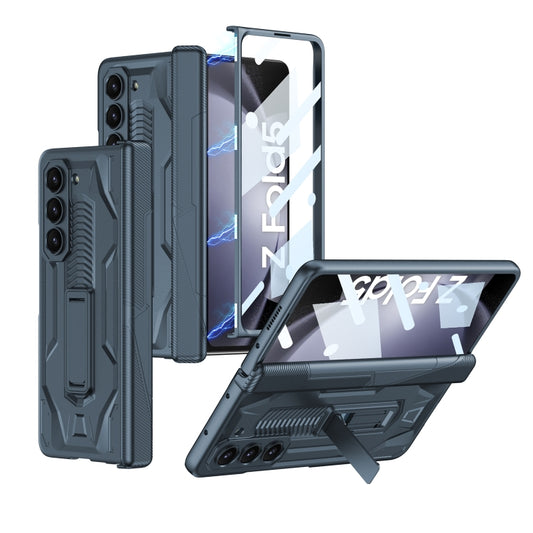 For Samsung Galaxy Z Fold5 GKK Integrated Magnetic Armor Flip Phone Case with Holder(Green) - Galaxy Z Fold5 Cases by GKK | Online Shopping UK | buy2fix