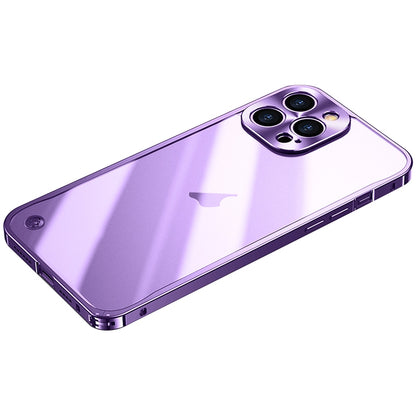 For iPhone 15 Pro Max Metal Frame Frosted PC Shockproof Phone Case(Purple) - iPhone 15 Pro Max Cases by buy2fix | Online Shopping UK | buy2fix