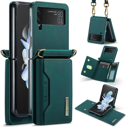 For Samsung Galaxy Z Flip3 5G DG.MING M2 Series Card Bag Magnetic Leather Phone Case(Green) - Galaxy Phone Cases by DG.MING | Online Shopping UK | buy2fix