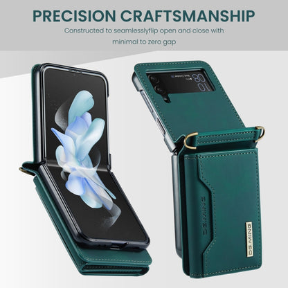 For Samsung Galaxy Z Flip3 5G DG.MING M2 Series Card Bag Magnetic Leather Phone Case(Green) - Galaxy Phone Cases by DG.MING | Online Shopping UK | buy2fix