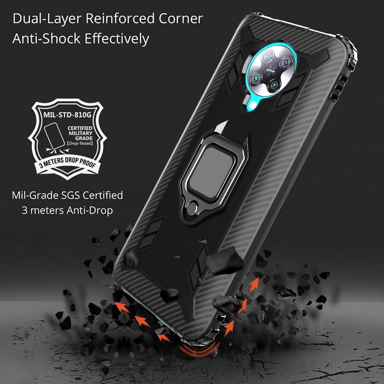 For Xiaomi Redmi K30 Pro / Poco F2 Pro 5G Carbon Fiber Protective Case with 360 Degree Rotating Ring Holder(Black) - Xiaomi Accessories by buy2fix | Online Shopping UK | buy2fix