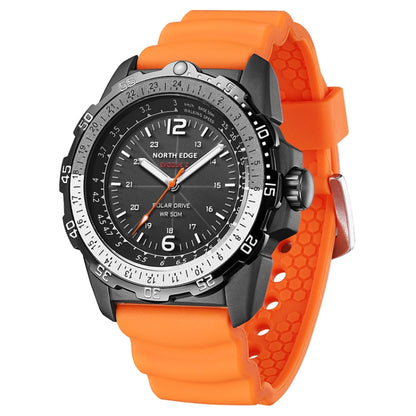 NORTH EDGE EVOQUE2 Outdoor Waterproof Solar Charging Sports Watch(Orange) - Sport Watches by NORTH EDGE | Online Shopping UK | buy2fix