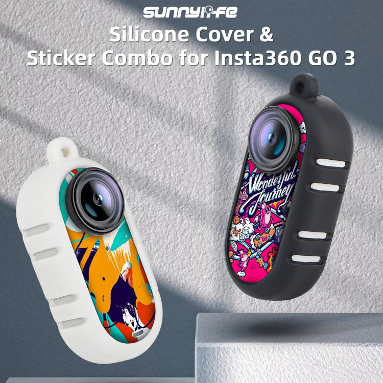 For Insta360 GO 3 Sunnylife Cooling Silicone Case Stickers Skin Wrap Lens Cover with Neck Strap(White) - Case & Bags by Sunnylife | Online Shopping UK | buy2fix