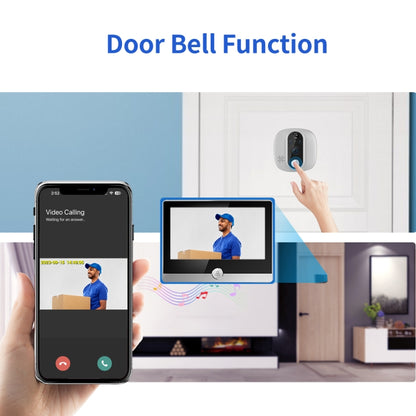 ESCAM C85 1080P 4.3 inch Smart WIFI Digital Door Viewer Supports Wide-Angle PIR & Night Vision & Dingdong Photo(White) - Video DoorBell by ESCAM | Online Shopping UK | buy2fix