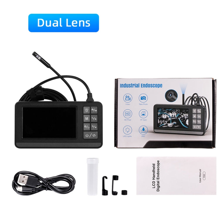 P005 8mm Dual Lenses Industrial Pipeline Endoscope with 4.3 inch HD Screen, Spec:5m Tube -  by buy2fix | Online Shopping UK | buy2fix