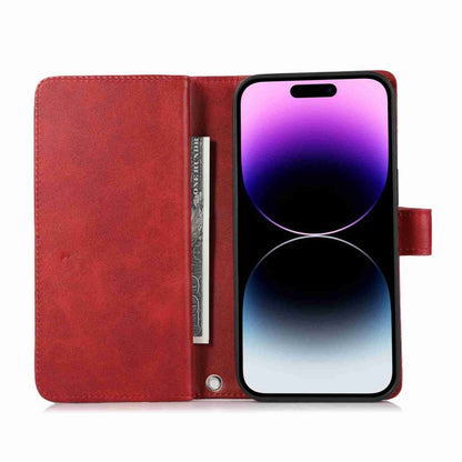 For iPhone 15 Pro Max Wristband Card Slot Leather Phone Case(Red) - iPhone 15 Pro Max Cases by buy2fix | Online Shopping UK | buy2fix