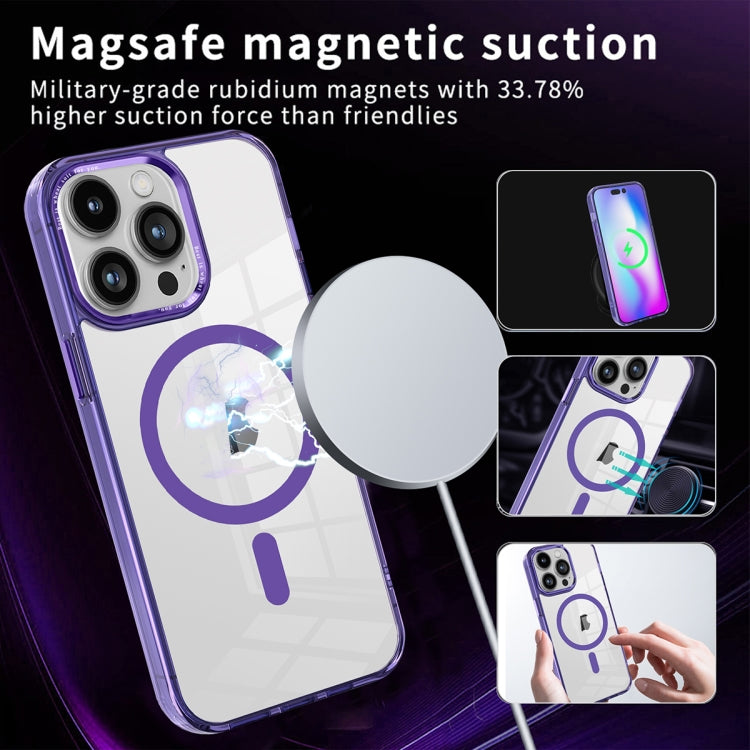 For iPhone 15 Ice Color Magnetic Series PC + Acrylic Magsafe Phone Case(Black) - iPhone 15 Cases by buy2fix | Online Shopping UK | buy2fix