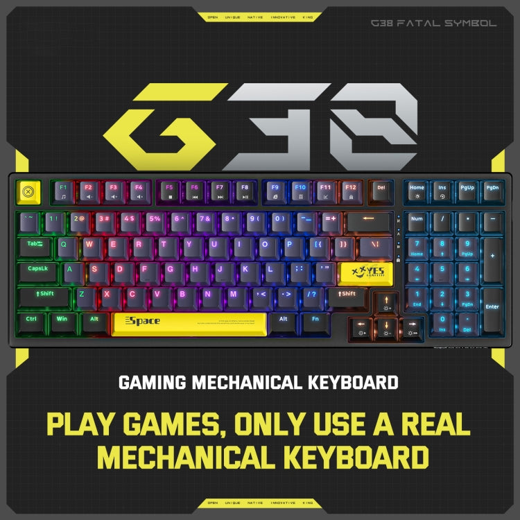 ONIKUMA G38 98 Keys RGB Lighting Wired Mechanical Keyboard, Type:Blue Switch(Black) - Wired Keyboard by ONIKUMA | Online Shopping UK | buy2fix