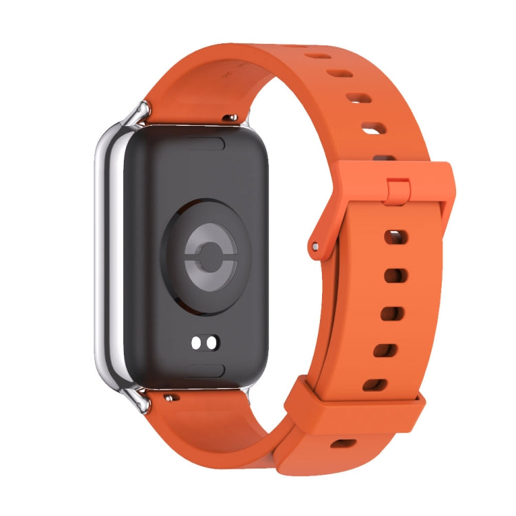 For Xiaomi Smart Band 9 Pro / 8 Pro Mijobs Silicone Breathable Watch Band(Orange Silver) - Watch Bands by MIJOBS | Online Shopping UK | buy2fix