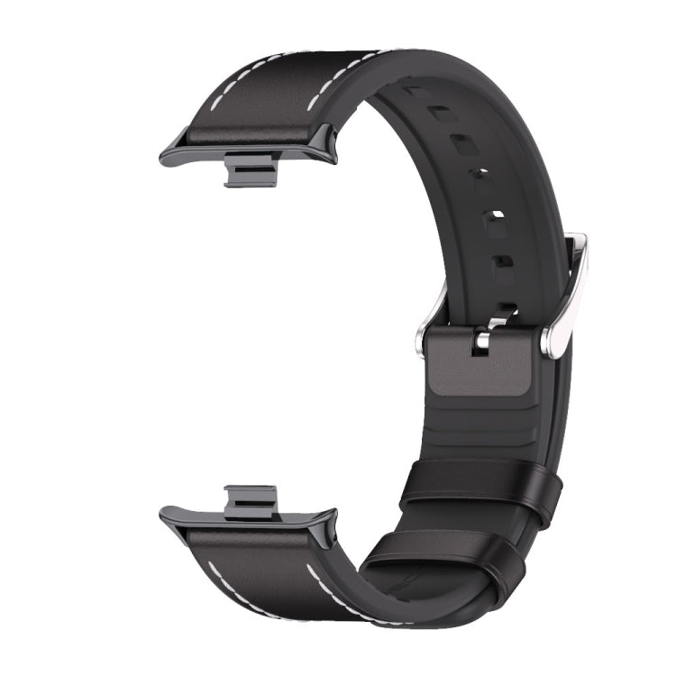 For Xiaomi Smart Band 9 Pro / 8 Pro Mijobs TPU Leather Watch Band(Black) - Watch Bands by MIJOBS | Online Shopping UK | buy2fix