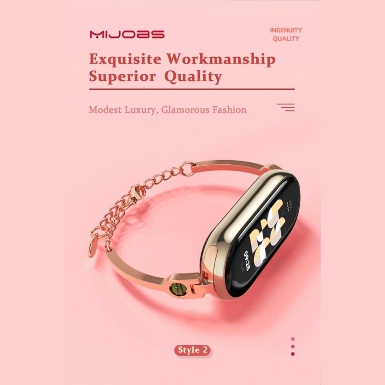 For Xiaomi Mi Band 8 / 9 / 9 NFC Mijobs Ruyi Beauty Bracelet Watch Band(Light Gold Red) - Watch Bands by MIJOBS | Online Shopping UK | buy2fix