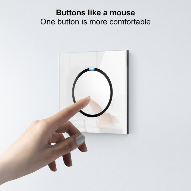 86mm Round LED Tempered Glass Switch Panel, White Round Glass, Style:TV Socket - Consumer Electronics by buy2fix | Online Shopping UK | buy2fix