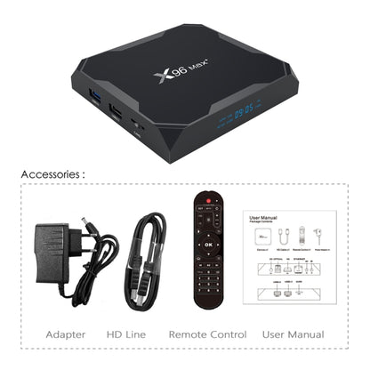 X96 max+ 4K Smart TV Box with Remote Control, Android 9.0, Amlogic S905X3 Quad-Core Cortex-A55,2GB+16GB, Support LAN, AV, 2.4G/5G WiFi, USBx2,TF Card, EU Plug - Consumer Electronics by Beelink | Online Shopping UK | buy2fix