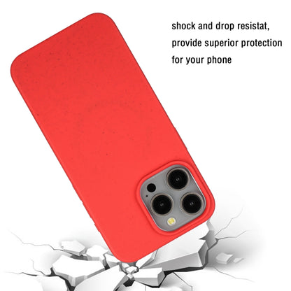 For iPhone 14 Pro Wheat MagSafe Magnetic Straw Material + TPU Phone Case(Red) - iPhone 14 Pro Cases by buy2fix | Online Shopping UK | buy2fix