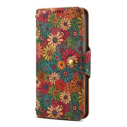 For Samsung Galaxy A14 5G Denior Flower Language Series Cork Fabric Oil Edge Leather Phone Case(Spring) - Galaxy Phone Cases by Denior | Online Shopping UK | buy2fix