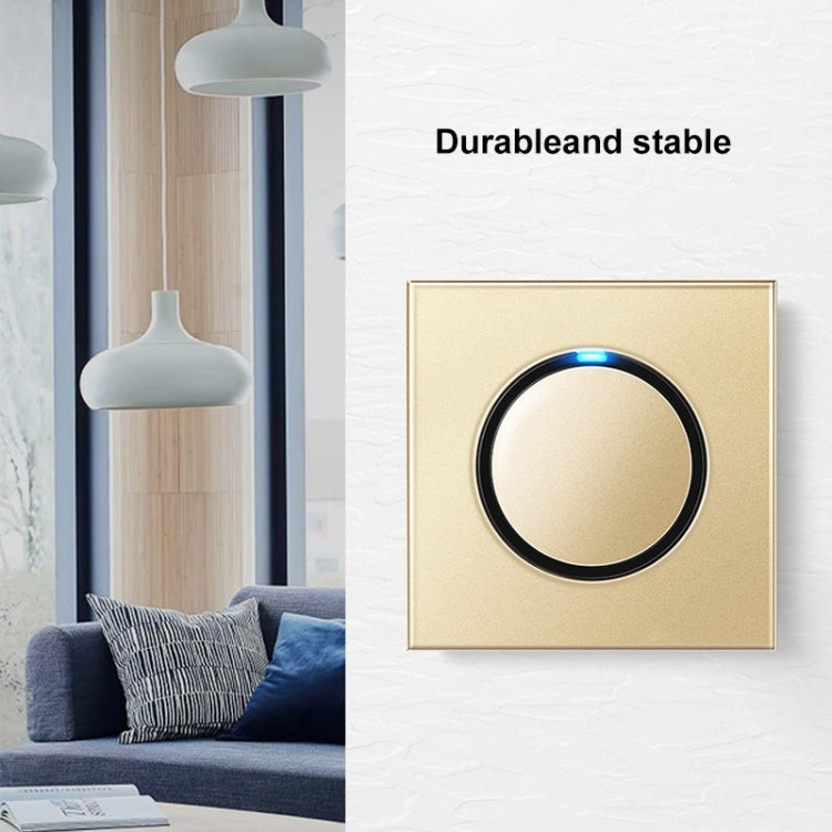 86mm Round LED Tempered Glass Switch Panel, Gold Round Glass, Style:One Open Multiple Control - Consumer Electronics by buy2fix | Online Shopping UK | buy2fix