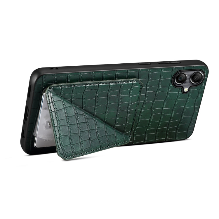 For Samsung Galaxy S23 5G Denior Imitation Crocodile Leather Back Phone Case with Holder(Green) - Galaxy S23 5G Cases by Denior | Online Shopping UK | buy2fix