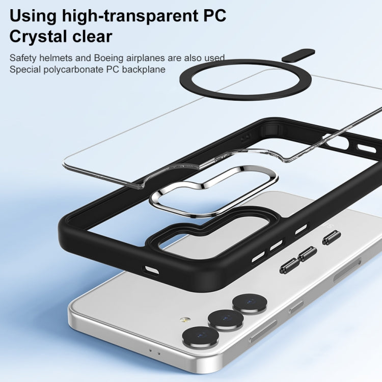 For Samsung Galaxy S24+ 5G MagSafe Anti-fingerprint Highly Transparent PC Phone Case(Black) - Galaxy S24+ 5G Cases by buy2fix | Online Shopping UK | buy2fix