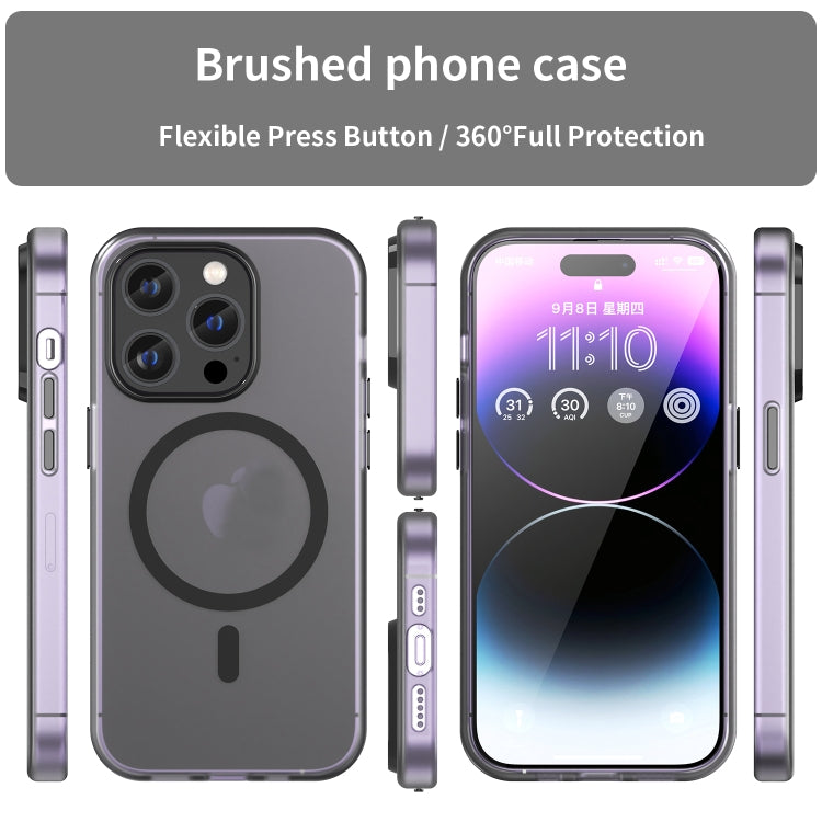 For iPhone 15 Pro MagSafe Frosted Translucent TPU + PC Full Coverage Phone Case(Black) - iPhone 15 Pro Cases by buy2fix | Online Shopping UK | buy2fix