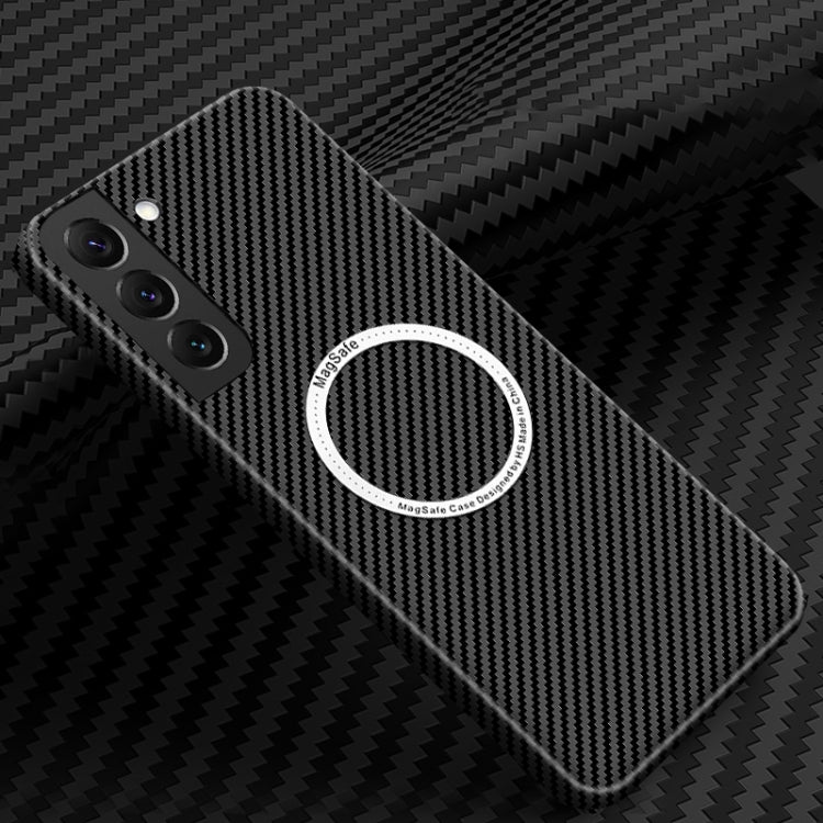 For Samsung Galaxy S24+ 5G Carbon Fiber Texture MagSafe Magnetic Phone Case(Black) - Galaxy S24+ 5G Cases by buy2fix | Online Shopping UK | buy2fix