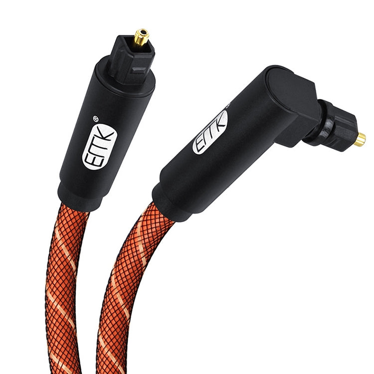 EMK 90 Degree Swivel Adjustable Right Angled 360 Degrees Rotatable Plug Nylon Woven Mesh Optical Audio Cable, Cable Length:1.5m(Orange) - Audio Optical Cables by EMK | Online Shopping UK | buy2fix