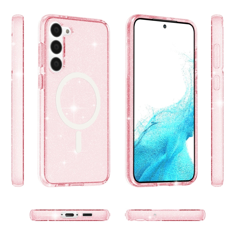 For Samsung Galaxy S24 5G Terminator Style Glitter Powder MagSafe Magnetic Phone Case(Pink) - Galaxy S24 5G Cases by buy2fix | Online Shopping UK | buy2fix