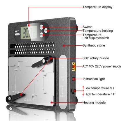 i2C T18 LCD Display PCB Motherboard Layered Desoldering Station With Universal Module, US Plug - Repair Platform by buy2fix | Online Shopping UK | buy2fix