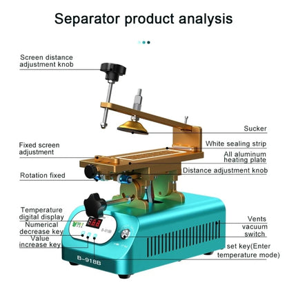 BEST B-918B 7 inch Multi-function Mobile Phone Screen Rotary Separator, EU Plug - Separation Equipment by BEST | Online Shopping UK | buy2fix