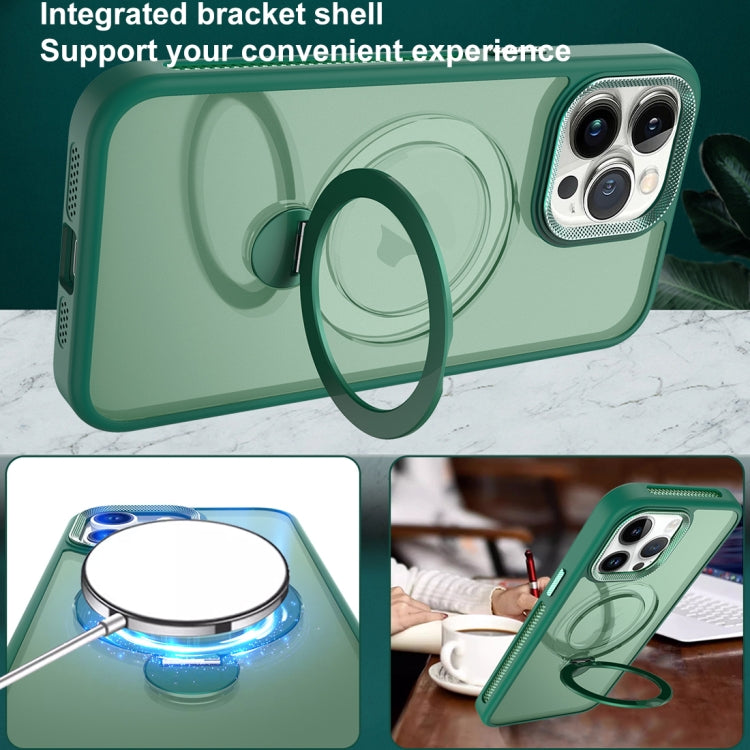 For iPhone 13 Pro Max MagSafe Magnetic Holder Breathable Phone Case(Green) - iPhone 13 Pro Max Cases by buy2fix | Online Shopping UK | buy2fix