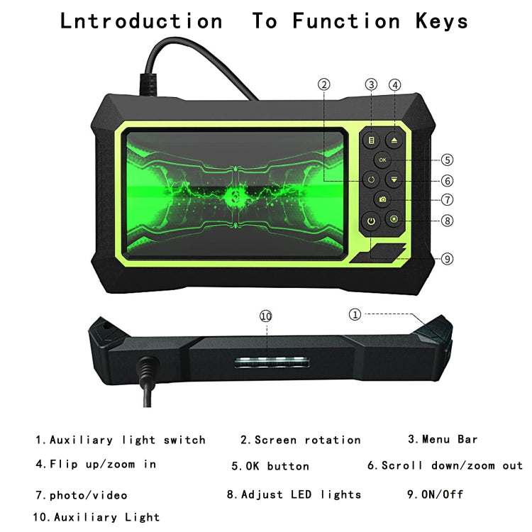 5.5mm 1080P IP68 Waterproof 4.3 inch Screen Single Camera Digital Endoscope, Line Length:5m - Consumer Electronics by buy2fix | Online Shopping UK | buy2fix