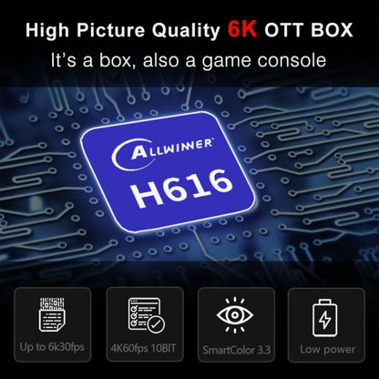 H96 Max 6K Ultra HD Smart TV Box with Remote Controller, Android 10.0, Allwinner H616 Quad Core ARM Cortex-A53, 4GB+32GB, Support TF Card / USBx2 / AV / HDMI / WIFI, US Plug - Consumer Electronics by buy2fix | Online Shopping UK | buy2fix