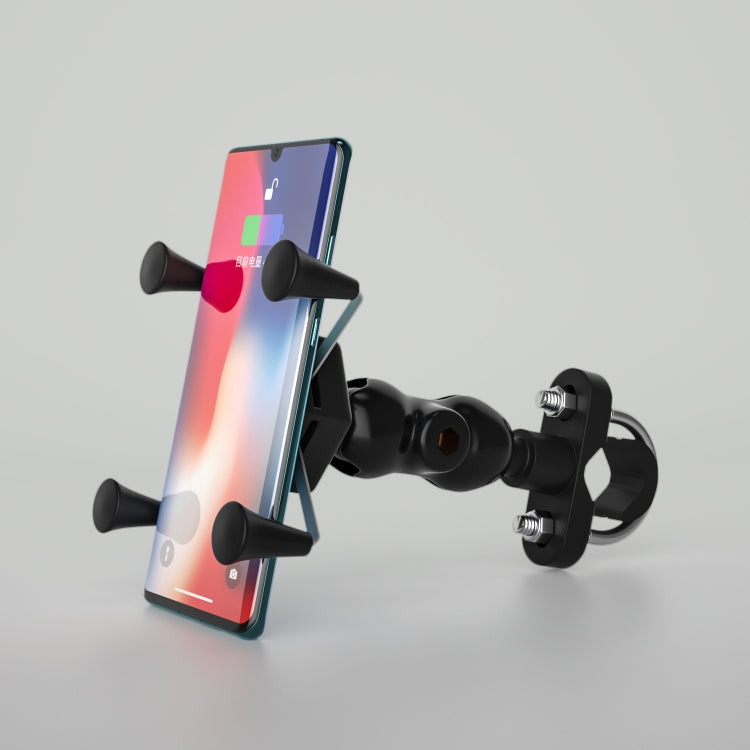 WUPP CS-1133A1 Motorcycle Four-claw X Shape Adjustable Mobile Phone Holder Bracket, Double Tap Buckle Version - Holder by WUPP | Online Shopping UK | buy2fix