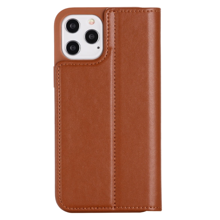 For iPhone 12 / 12 Pro GEBEI PU+TPU Horizontal Flip Protective Case with Holder & Card Slots(Brown) - iPhone 12 / 12 Pro Cases by GEBEI | Online Shopping UK | buy2fix