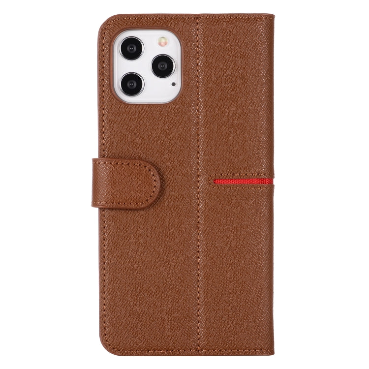 For iPhone 12 Pro Max GEBEI Top-grain Leather Horizontal Flip Protective Case with Holder & Card Slots & Wallet & Photo Frame(Brown) - iPhone 12 Pro Max Cases by GEBEI | Online Shopping UK | buy2fix