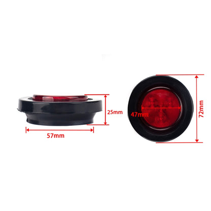 8 PCS Truck Trailer Red LED 2 inch Round Side Marker Clearance Tail Light Kits with Heat Shrink Tube - Fog / Driving Lights by buy2fix | Online Shopping UK | buy2fix