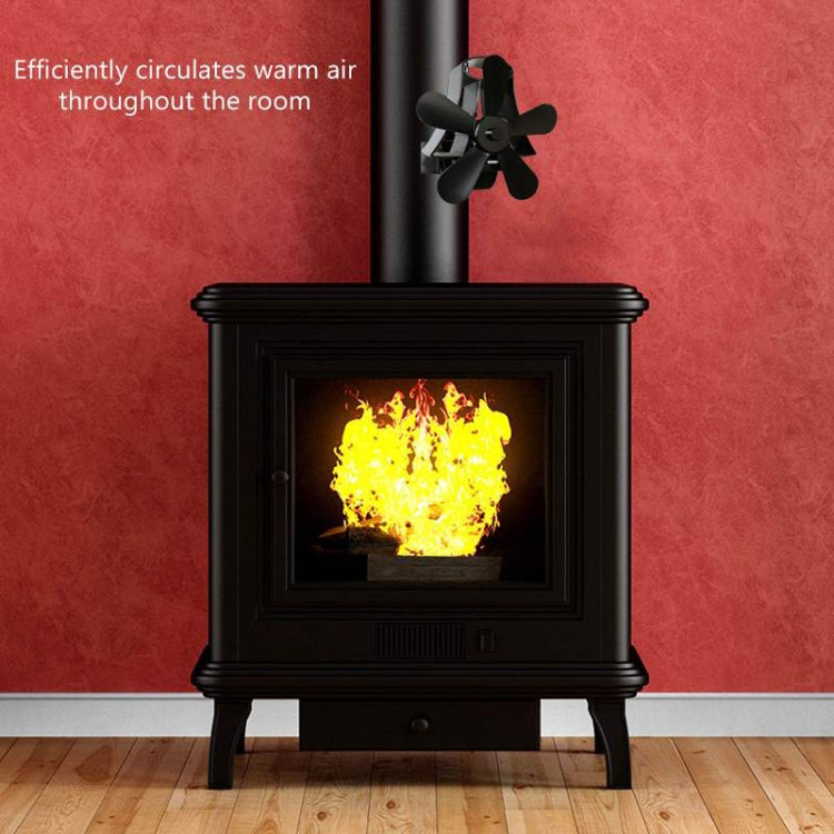 YL-106 5-Blade High Temperature Aluminum Heat Powered Fireplace Stove Fan(Rose Red) - Consumer Electronics by buy2fix | Online Shopping UK | buy2fix