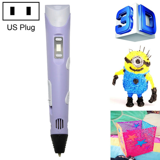 Hand-held 3D Printing Pen, US Plug(Purple) - Consumer Electronics by buy2fix | Online Shopping UK | buy2fix