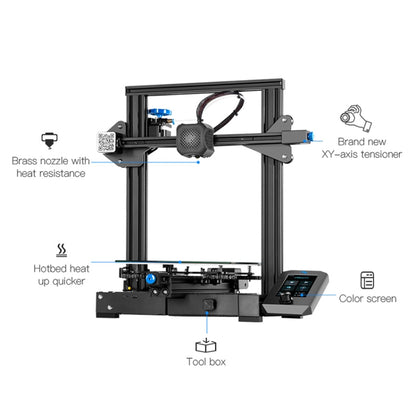 CREALITY Ender-3 V2 Craborundom Glass Platform Ultra-silent DIY 3D Printer, Print Size : 22 x 22 x 25cm, US Plug - 3D Printer by Creality | Online Shopping UK | buy2fix