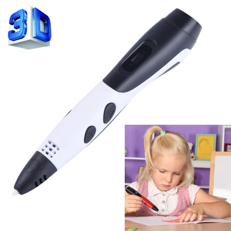 Gen 6th ABS / PLA Filament Kids DIY Drawing 3D Printing Pen with LCD Display(White+Black) - Consumer Electronics by buy2fix | Online Shopping UK | buy2fix