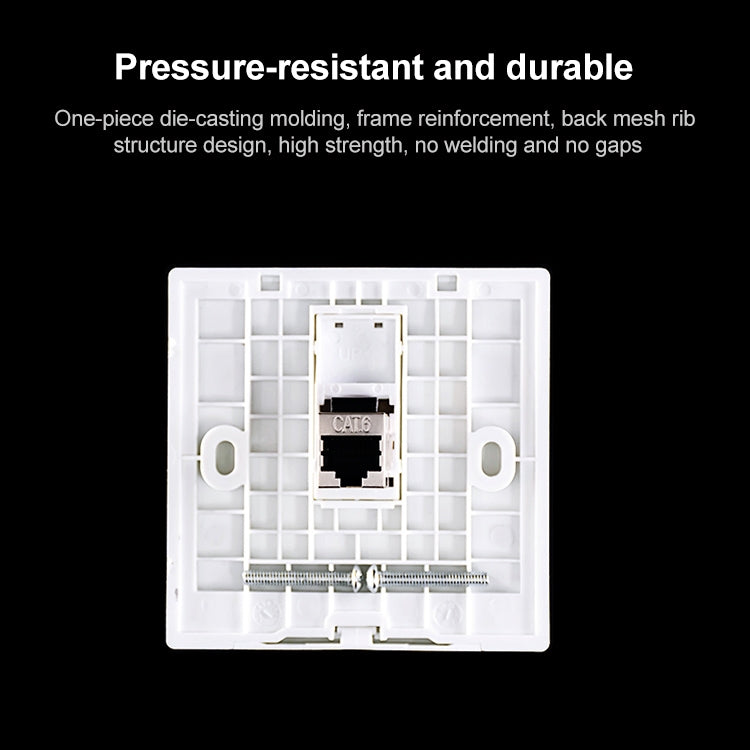 CAT.6 Shielded Pass-through Network Module, Dual Ports Panel + Shielded Pass-through + TV Socket (White) - Lan Cable and Tools by buy2fix | Online Shopping UK | buy2fix