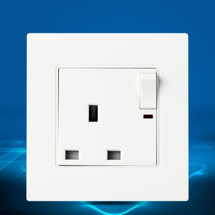 86 Type PC 13A Three Hole Power Socket with Light Switch, UK Plug - Consumer Electronics by buy2fix | Online Shopping UK | buy2fix