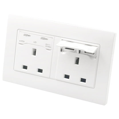 86 Type Three Hole USB Power Socket, UK Plug - Consumer Electronics by buy2fix | Online Shopping UK | buy2fix