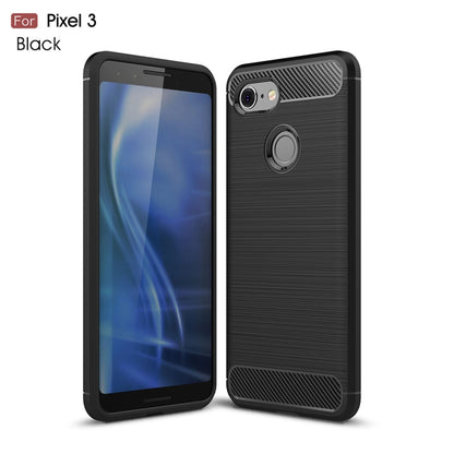 Brushed Texture Carbon Fiber Shockproof TPU Case for Google Pixel 3(Black) - Mobile Accessories by buy2fix | Online Shopping UK | buy2fix