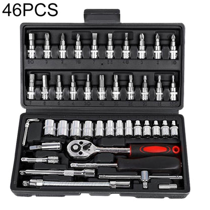 46 In 1 Multi-function Car Repair Combination Toolbox Ratchet Wrench Set (Black) - Combination Kit by buy2fix | Online Shopping UK | buy2fix