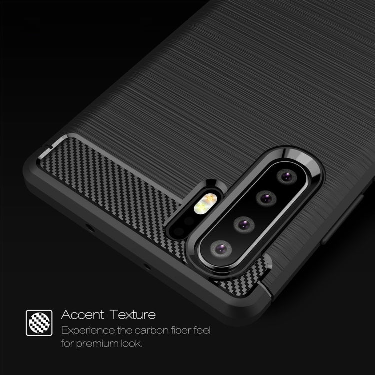 Brushed Texture Carbon Fiber Shockproof TPU Case for Huawei P30 Pro (Black) - Mobile Accessories by buy2fix | Online Shopping UK | buy2fix